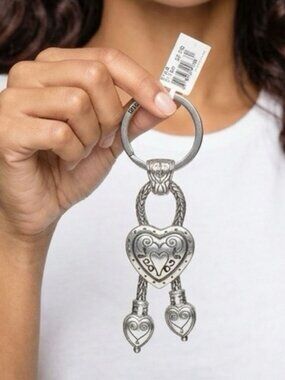 Brighton Heart Keychain Bolo Brighton Eliza Key Fob, Vintage